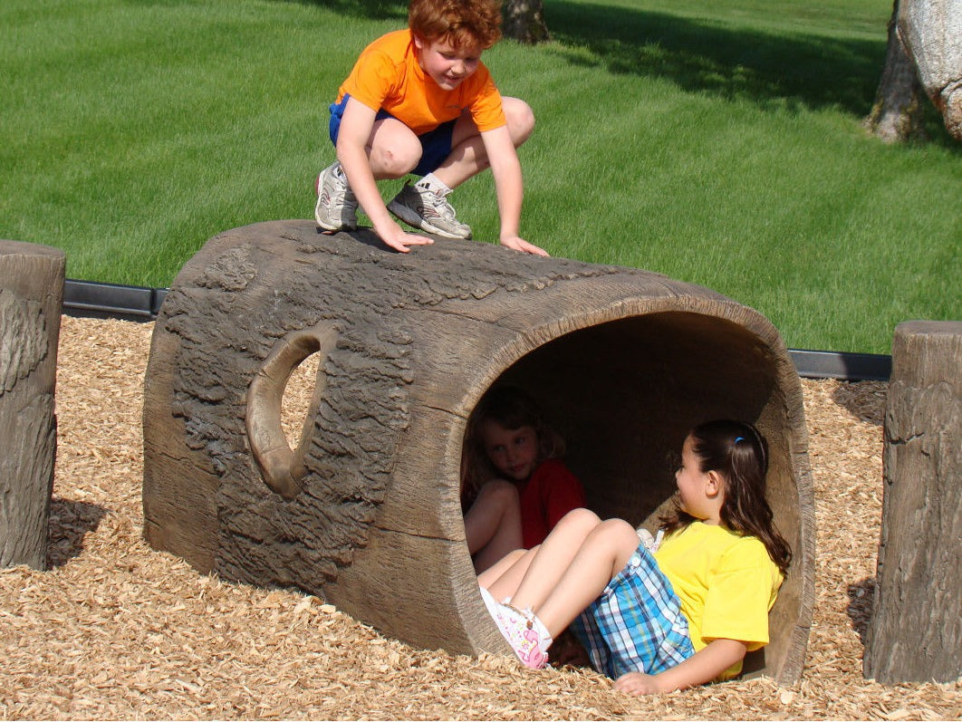 Nature Themed Playground Log Crawl Tunnel