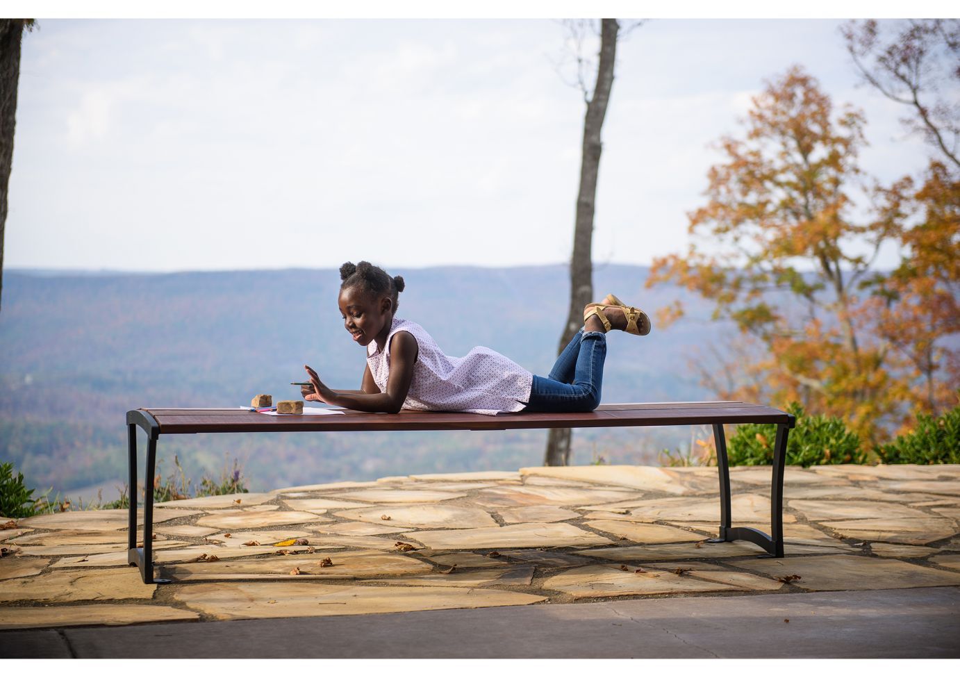 Madison Bench without Back - Powder Coated Steel
