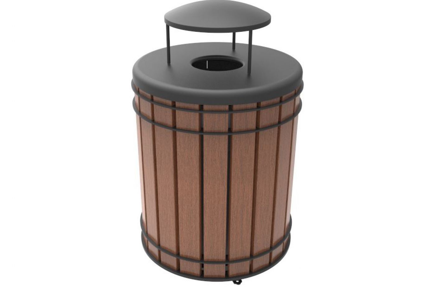 Madison Trash Receptacle - Ipe Wood