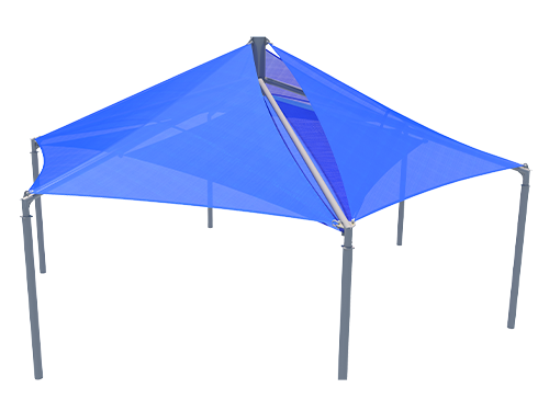 Mariner Hexagon Shade Structure with 6 Posts