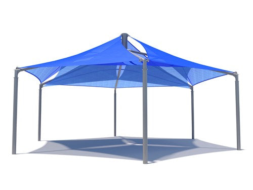 Mariner Hexagon Shade Structure with 6 Posts