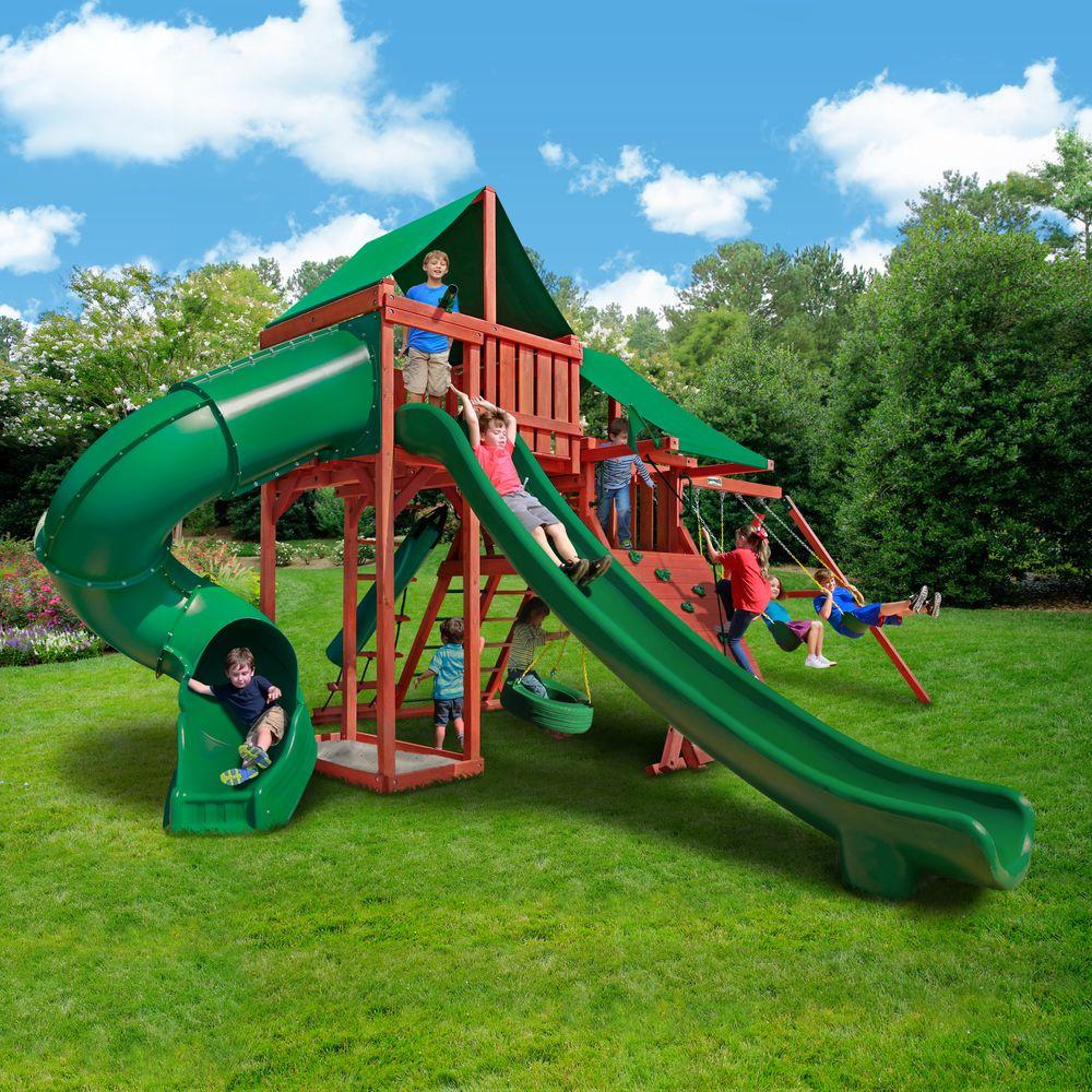 Sun Climber Deluxe Wooden Swing Set