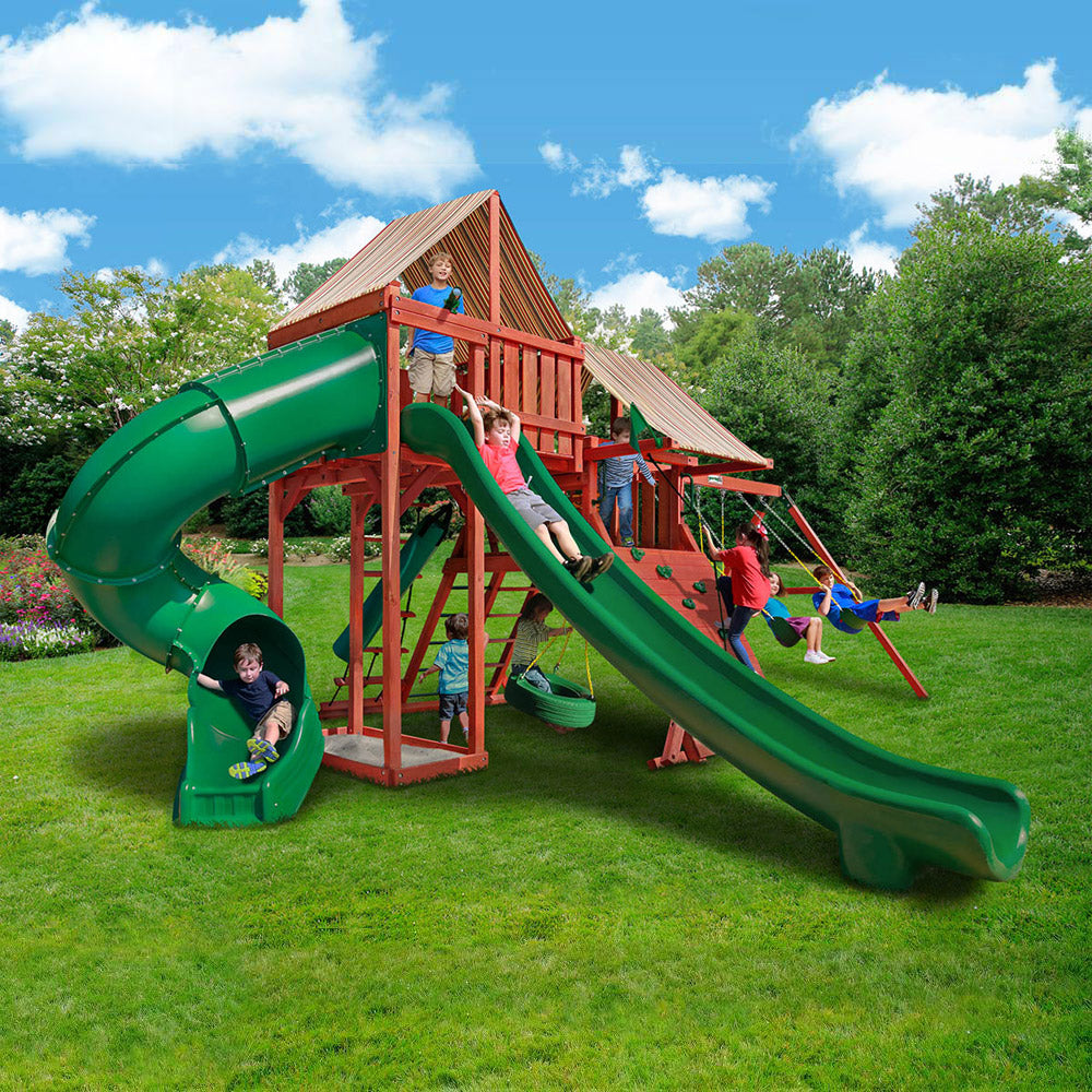 Sun Climber Deluxe Wooden Swing Set