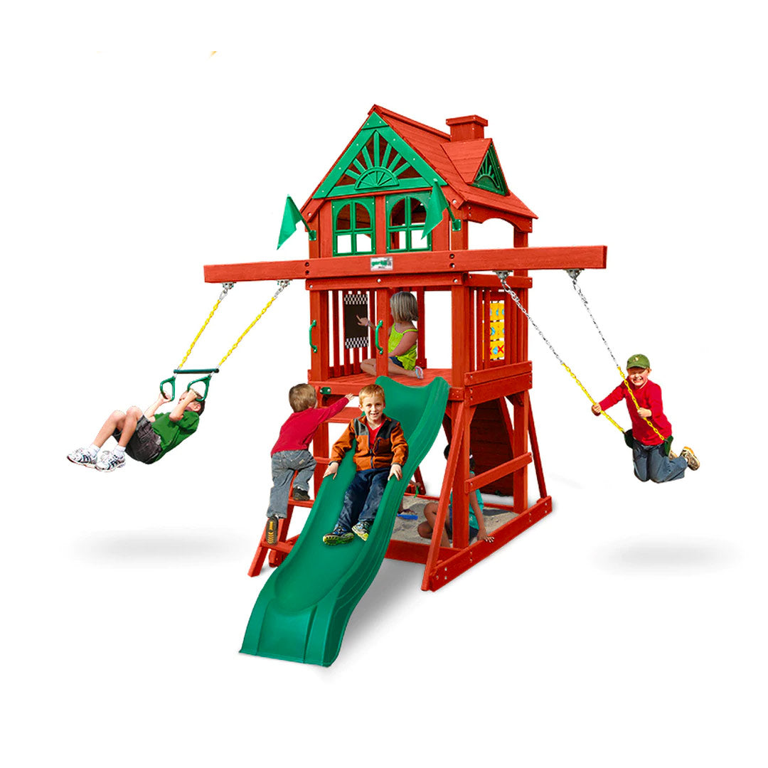 Five Star II Space Saver Wooden Swing Set