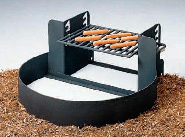 Fire Ring with Adjustable Grate 7" High with 300 Square Inch Cook Area, Set Of 2