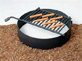 Fire Ring with Flip-back Grate 7" High with 300 Square Inch Cook Area, Set Of 2