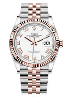 Rolex Datejust 36mm Two-Tone Everose Gold Fluted Bezel White Roman Dial Jubilee - 126231 - New 2025