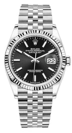 Rolex Datejust 36mm Fluted Bezel Black Index Dial Jubilee - 126234 - New 2023