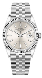 Rolex Datejust 36mm Fluted Bezel Silver Index Dial Jubilee - 126234 - New 2025