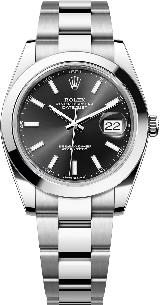 Rolex Datejust 41mm Smooth Bezel Black Index Dial Oyster - 126300 - New 2025