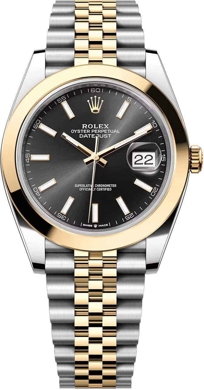 Rolex Datejust Two-Tone Yellow Gold Smooth Bezel Black Diamond Dial Jubilee - 126303 - New 2025