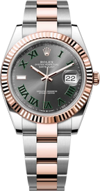 Rolex Datejust 41mm Two-Tone Everose Gold Fluted Bezel "Wimbledon" Dial Oyster - 126331 - New 2025