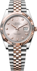 Rolex Datejust 41mm Two-Tone Everose Gold Fluted Bezel Sundust Diamond Dial Jubilee - 126331 - New 2025