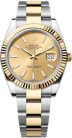 Rolex Datejust 36mm Two-Tone Yellow Gold Fluted Bezel Champagne Index Dial Oyster - 126233 - New 2025
