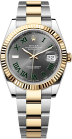 Rolex Datejust 41mm Two-Tone Yellow Gold Fluted Bezel "Wimbledon" Dial Oyster - 126333 - New 2025