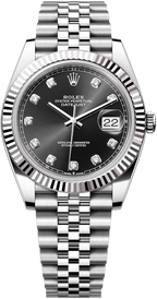 Rolex Datejust 41mm Fluted Bezel Black Diamond Dial Jubilee - 126334 - New 2025