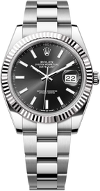 Rolex Datejust 41mm Fluted Bezel Black Index Dial Oyster - 126334 - New 2025