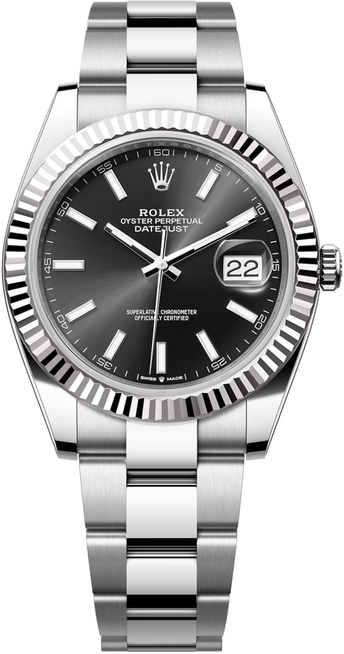 Rolex Datejust 41mm Fluted Bezel Black Index Dial Oyster - 126334 - New 2025