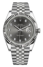 Rolex Datejust 41mm Fluted Bezel Slate Diamond Dial Jubilee - 126334 - New 2025