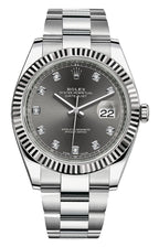 Rolex Datejust 41mm Fluted Bezel Slate Diamond Dial Oyster - 126334 - New 2025