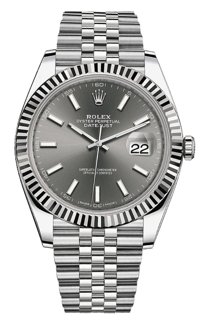 Rolex 41mm Fluted Bezel Slate Index Dial Jubilee - 126334 - New 2025