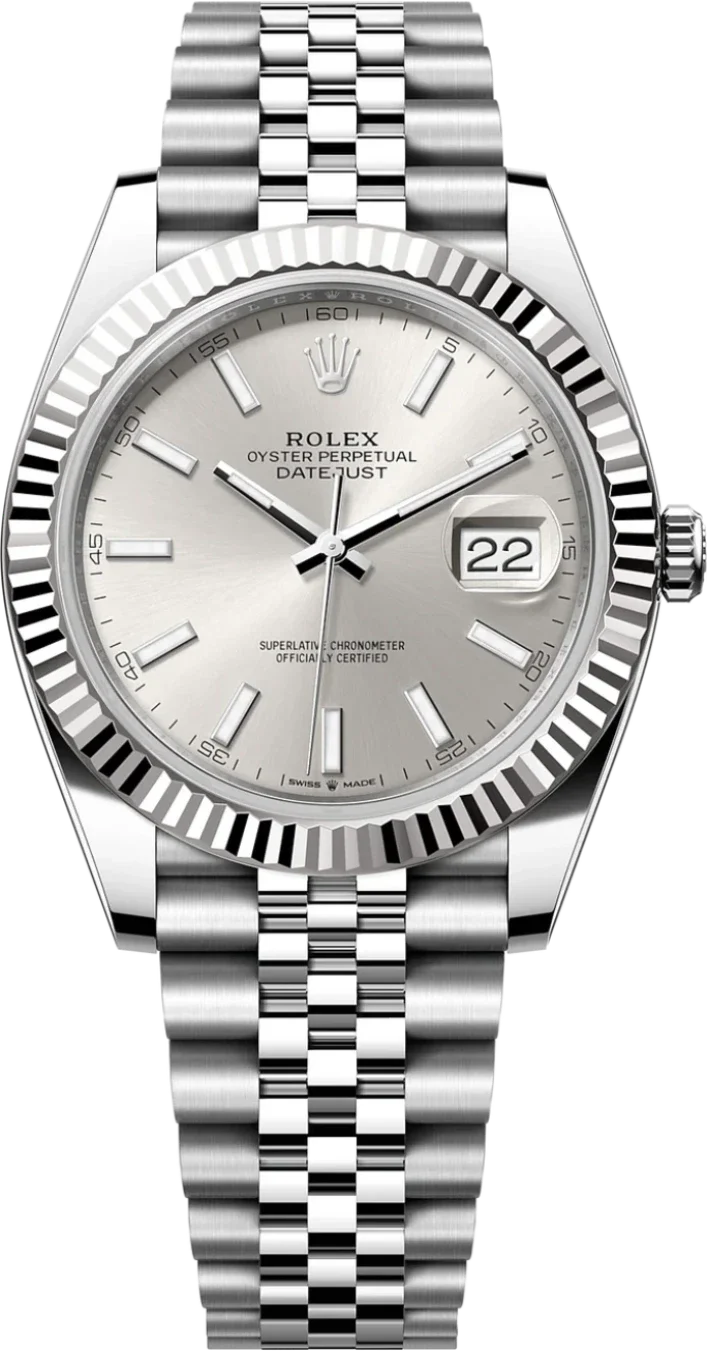 Rolex Datejust 41mm Fluted Bezel Silver Index Dial Jubilee - 126334 - New 2025
