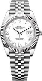 Rolex Datejust 41mm Fluted Bezel White Roman Dial Jubilee - 126334 - New 2025