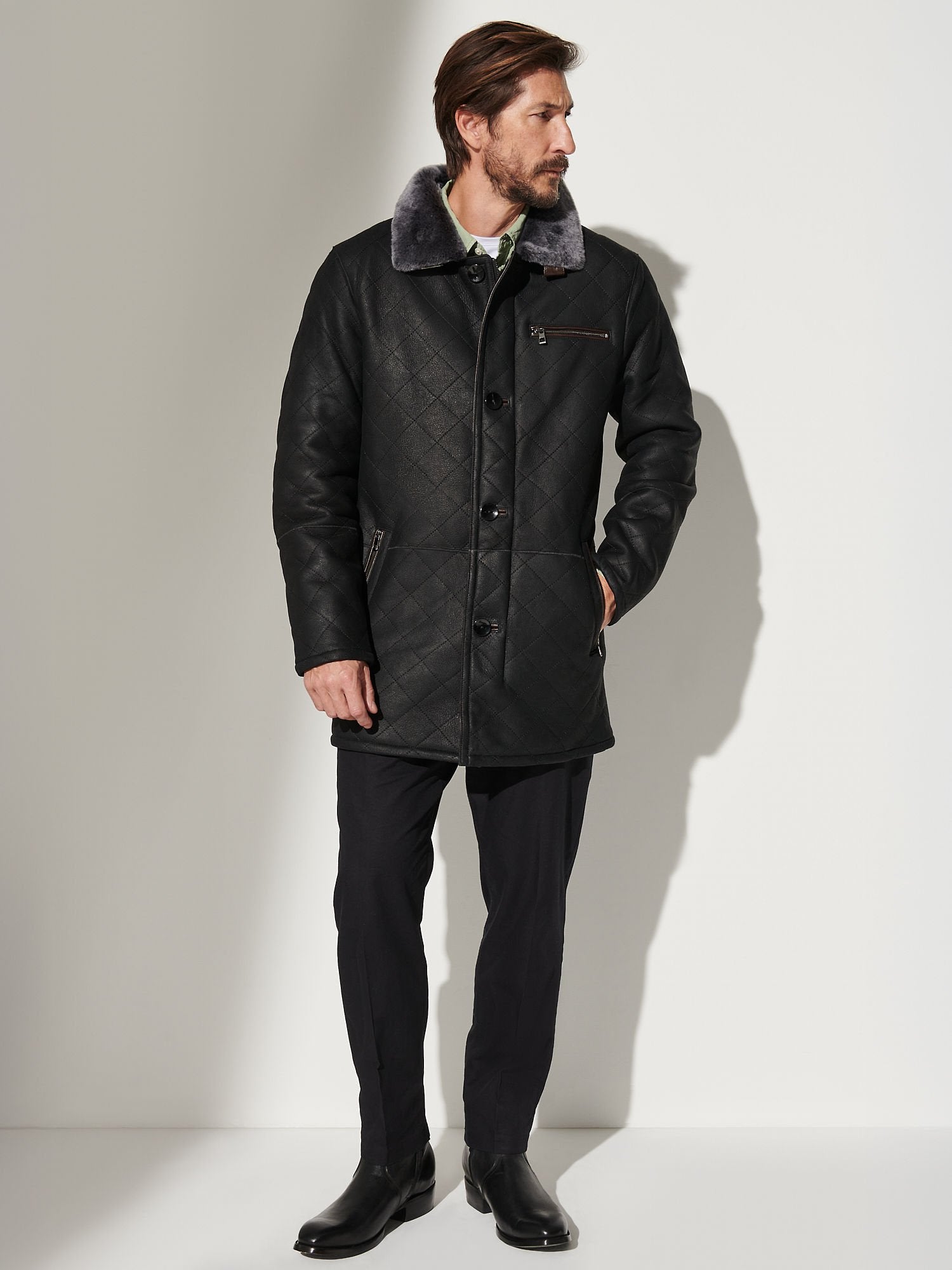 Hayes Quilted Sheepskin Coat