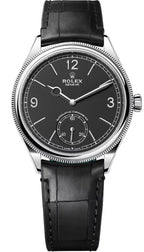 Rolex 1908 White Gold Black Dial Black Alligator Strap - 52509 - New 2025