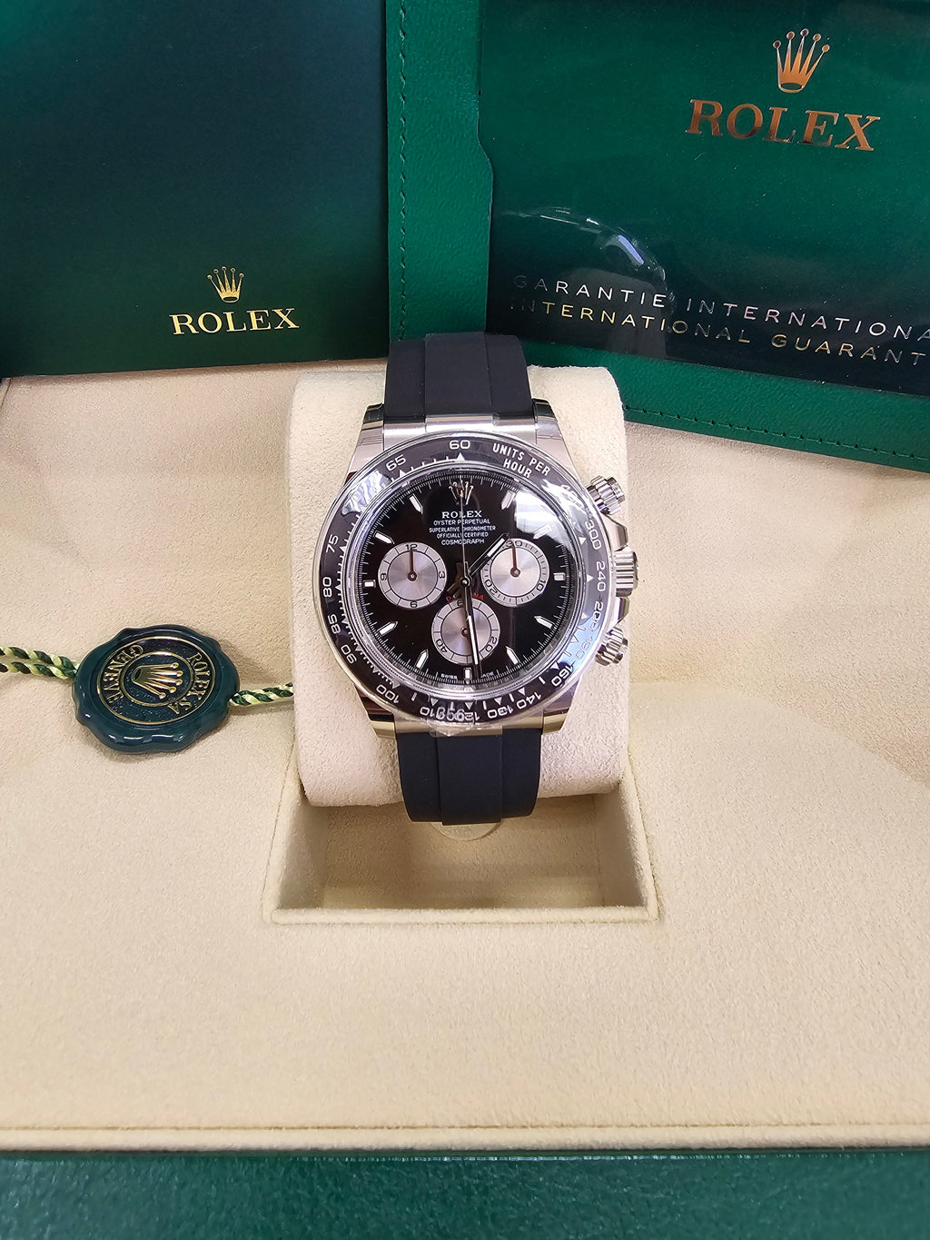 Rolex Cosmograph Daytona 40mm White Gold Black "Baby Le Mans" Dial Oysterflex - 126519LN - New 2025