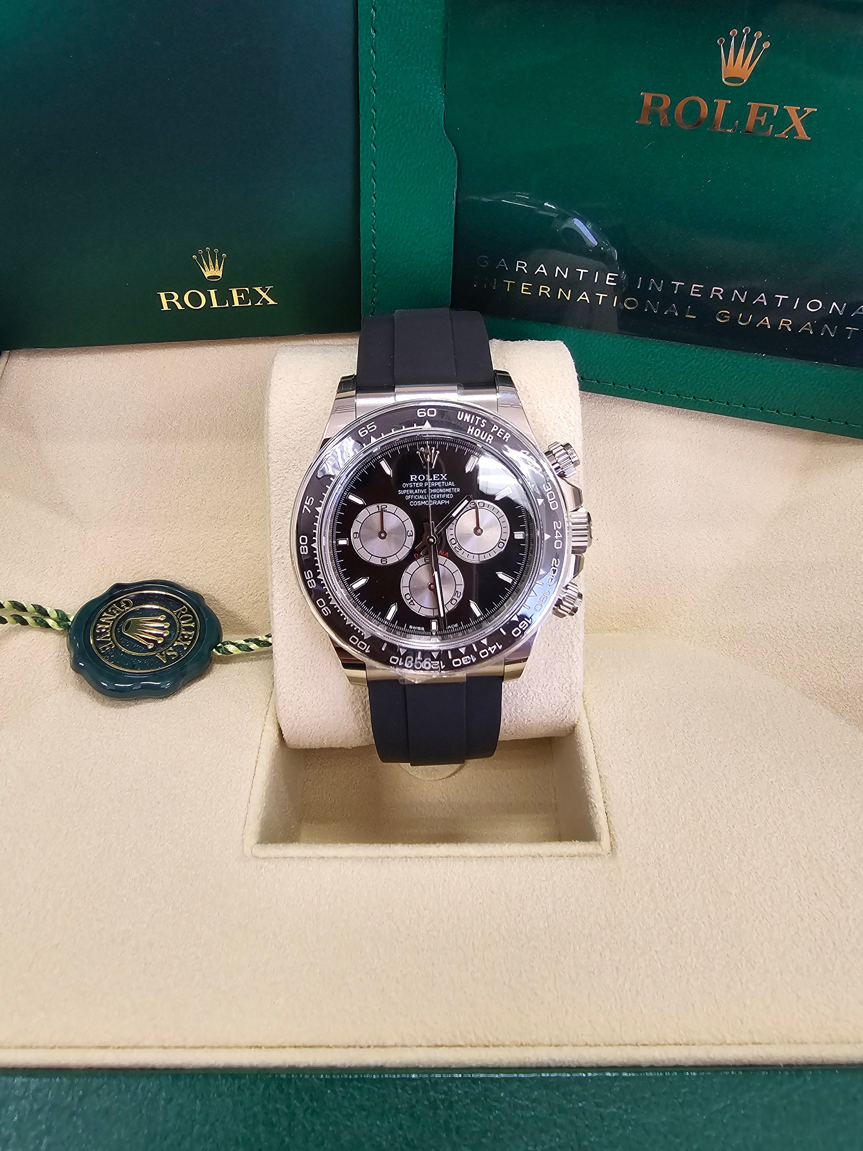 Rolex Cosmograph Daytona 40mm White Gold Black "Baby Le Mans" Dial Oysterflex - 126519LN - New 2025