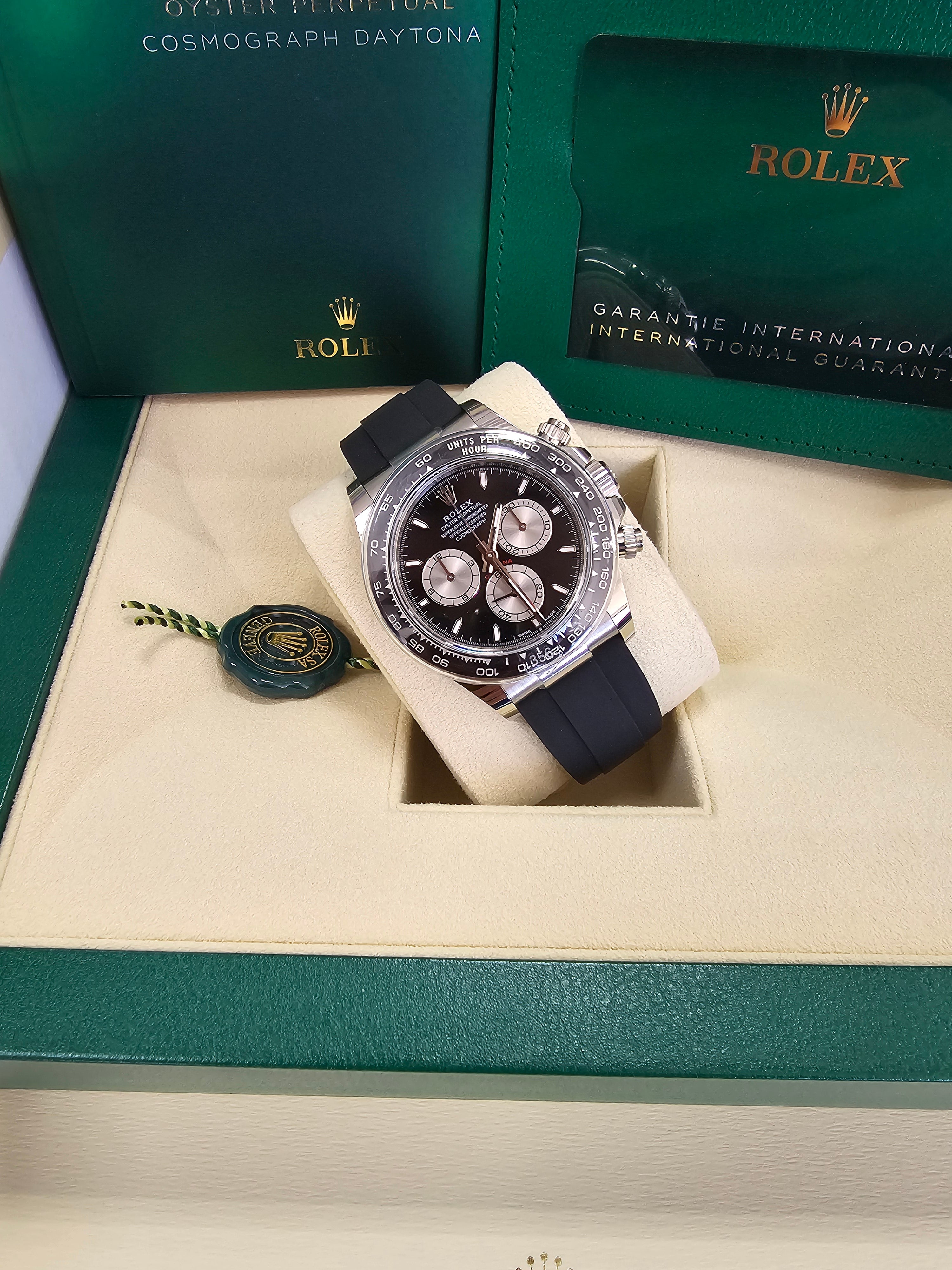 Rolex Cosmograph Daytona 40mm White Gold Black "Baby Le Mans" Dial Oysterflex - 126519LN - New 2025