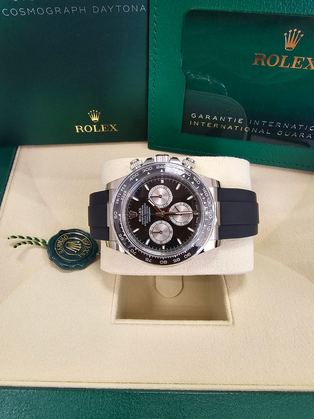 Rolex Cosmograph Daytona 40mm White Gold Black "Baby Le Mans" Dial Oysterflex - 126519LN - New 2025