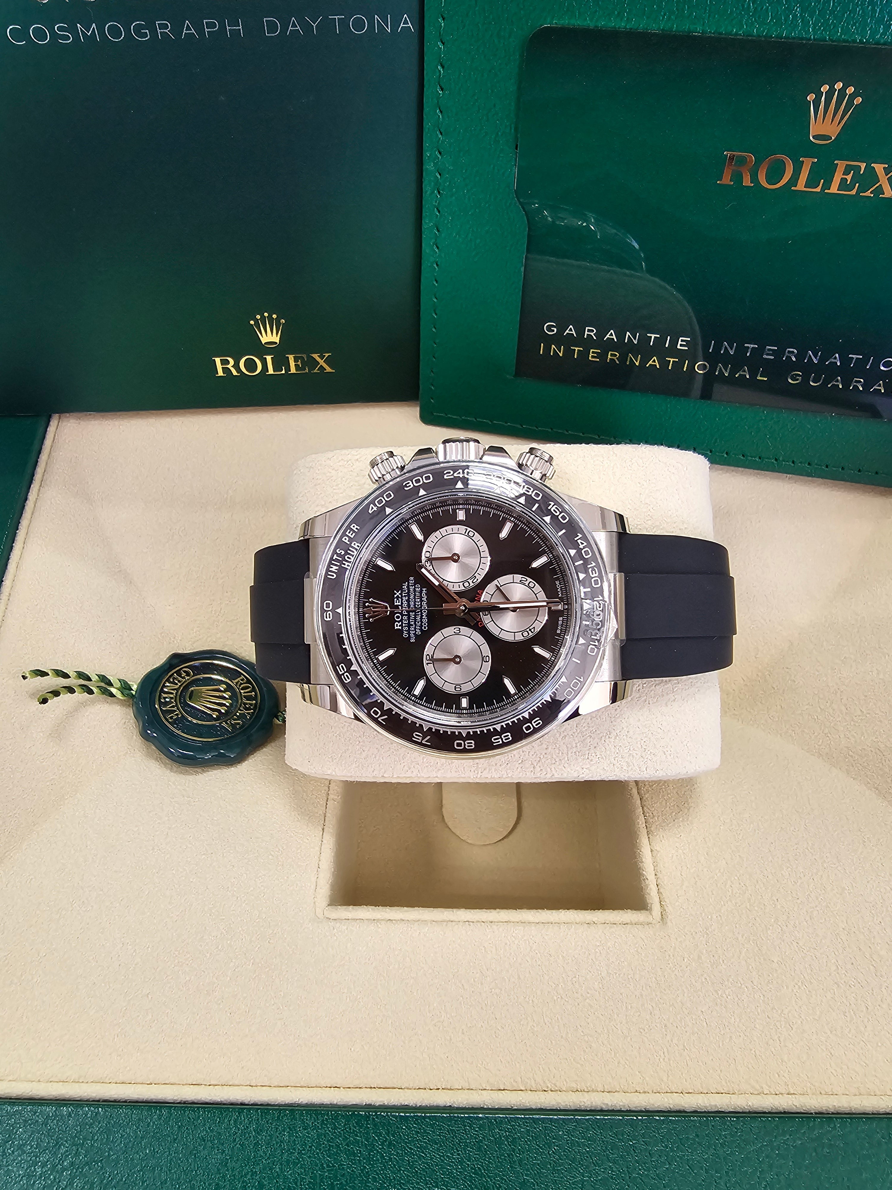 Rolex Cosmograph Daytona 40mm White Gold Black "Baby Le Mans" Dial Oysterflex - 126519LN - New 2025