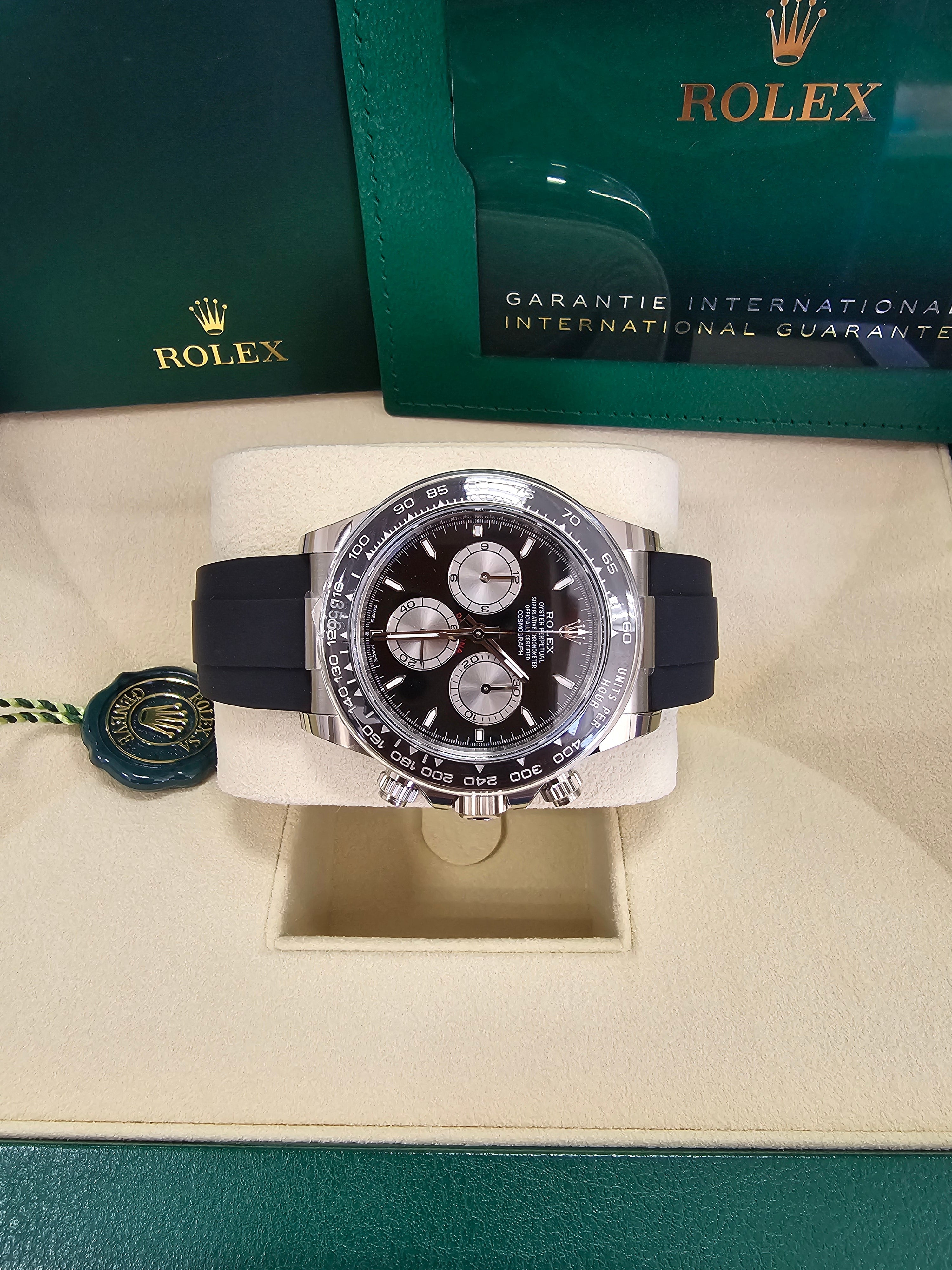 Rolex Cosmograph Daytona 40mm White Gold Black "Baby Le Mans" Dial Oysterflex - 126519LN - New 2025