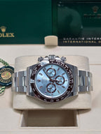 Rolex Cosmograph Daytona 40mm Platinum "Platona" Ceramic Brown Bezel Ice Blue Diamond Baguette Dial - 126506 - New 2025