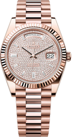 Rolex Day-Date "President" 40mm Everose Gold Diamond Pave Dial - 228235 - New 2025