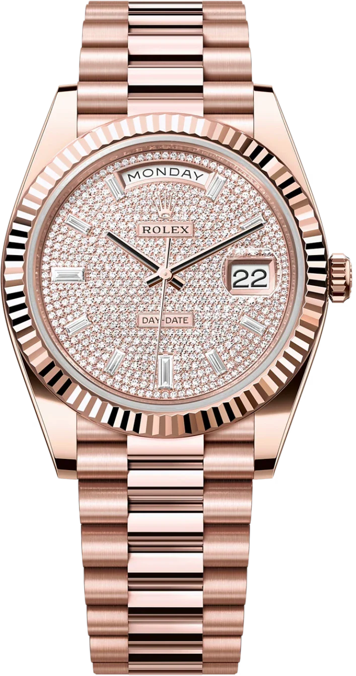 Rolex Day-Date "President" 40mm Everose Gold Diamond Pave Dial - 228235 - New 2025