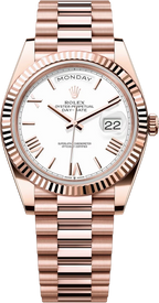 Rolex Day-Date "President" 40mm Everose Gold White Roman Dial - 228235 - New 2025