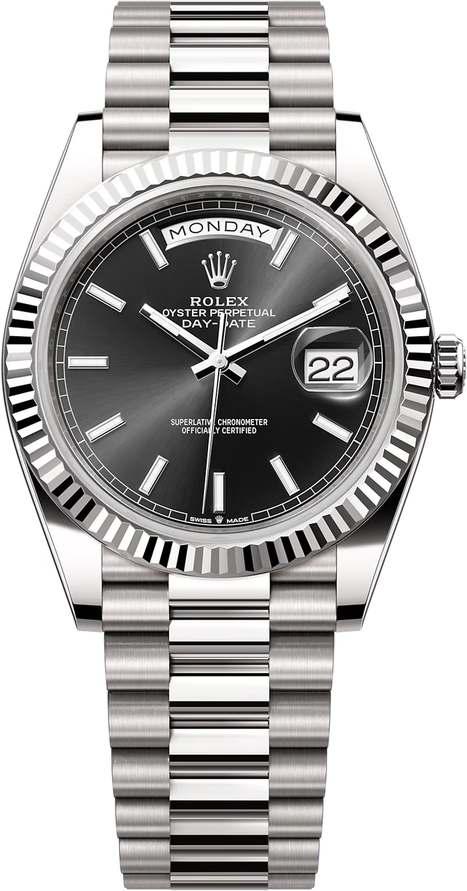 Rolex Day-Date "President" 40mm White Gold Black Index Dial - 228239 - New 2025