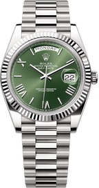Rolex Day-Date "President" 40mm White Gold Green Roman Dial - 228239 - New 2025
