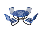 Round Portable Diamond Picnic Table with Contoured Seats