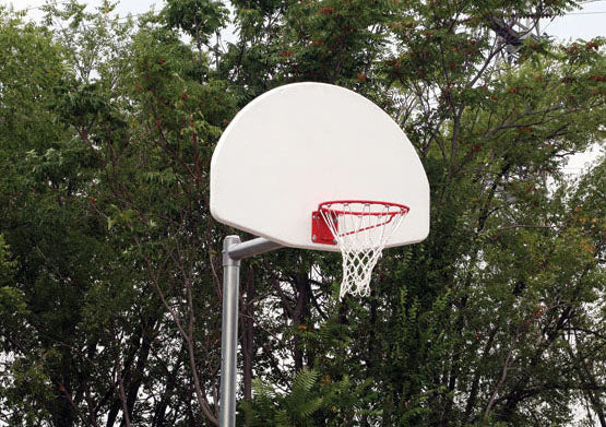 Sturdy Basketball Goal, Adjustable or Permanent, with Backboard Options
