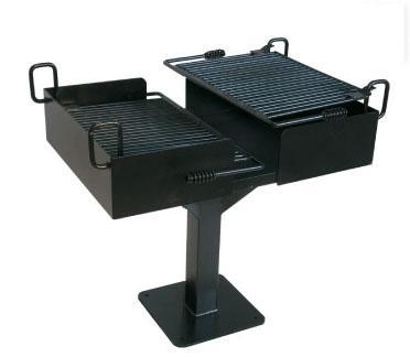 Dual Grate Cantilever Grill with 1,064 Square Inch Cook Area, In-ground Mount