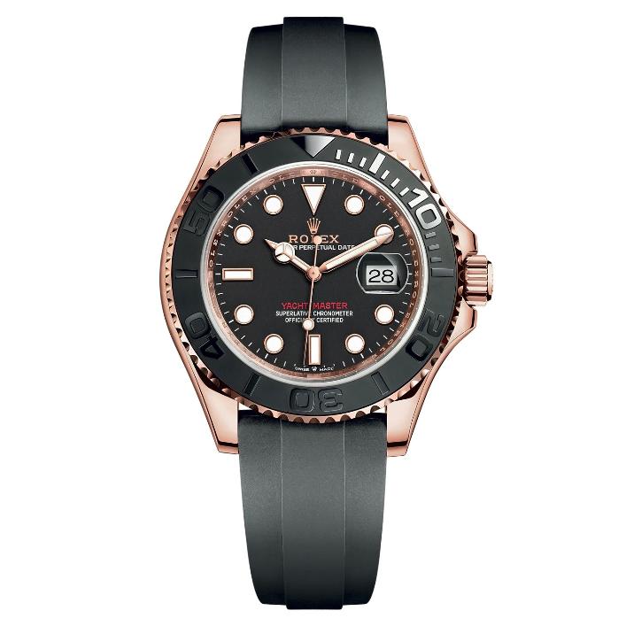 Rolex Yacht-Master 40mm Everose Black Dial Oysterflex - 126655 - New 2025