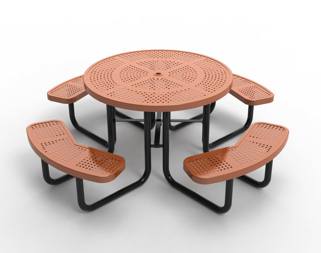 Perforated Steel 46" Round Picnic Table
