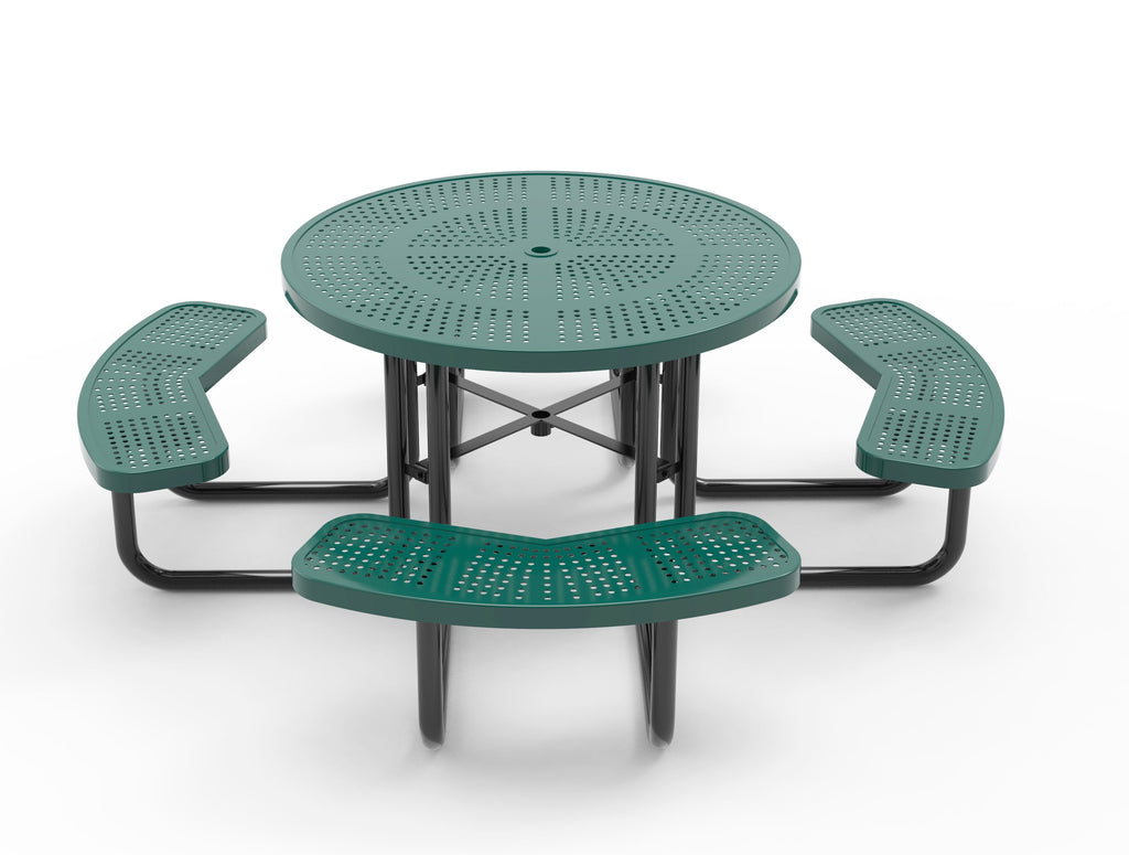 Perforated Steel 46" Round Picnic Table