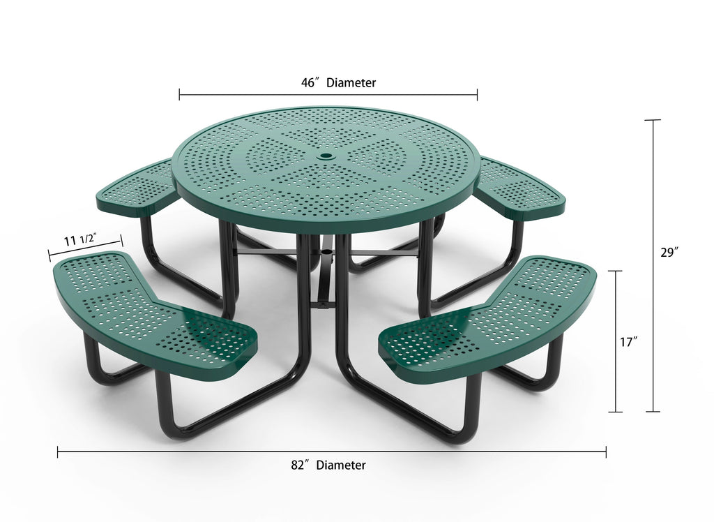 Perforated Steel 46" Round Picnic Table