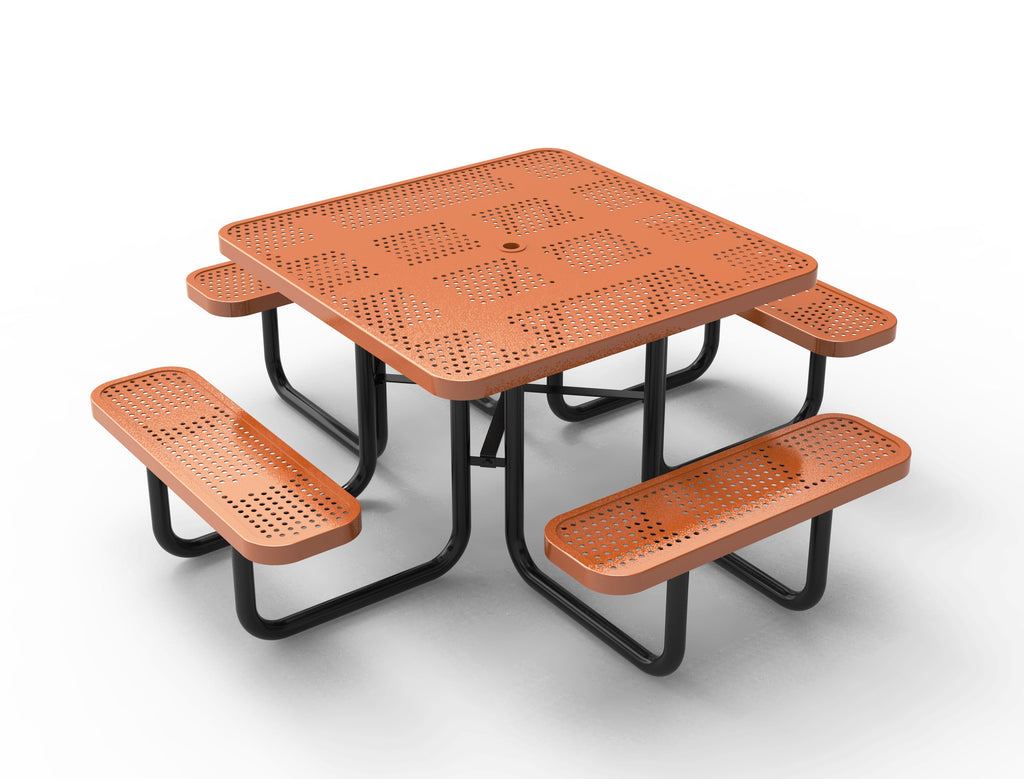 Perforated Steel 46" Square Picnic Table