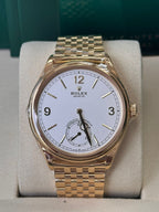 Rolex 1908 Yellow Gold White Dial Settimo Bracelet - 52508 - New 2025